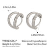 Fashion Daily Matching Geometric Double Arc Hoop Earrings For Women Stainless Steel Electroplated