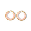 Fashion Design Women's Stainless Steel Thick Circle Earrings With Geometric Styling And Electroplating