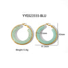 Fashion Design Women's Stainless Steel Thick Circle Earrings With Geometric Styling And Electroplating