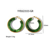 Fashion Design Women's Stainless Steel Thick Circle Earrings With Geometric Styling And Electroplating