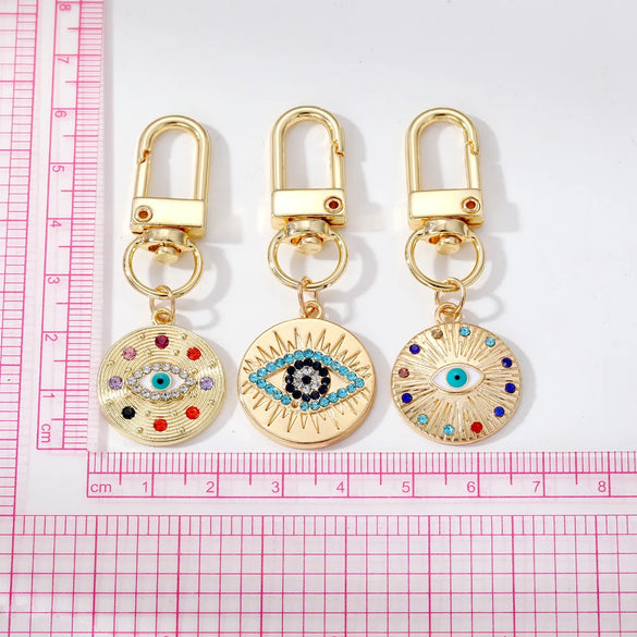 Fashion Devil'S Eye Alloy Inlay Zircon Bag Pendant Keychain 1 Piece