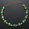 Fashion Devil'S Eye Heart Shape Copper Bracelets Enamel Inlay Artificial Gemstones Copper Bracelets
