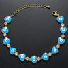 Fashion Devil'S Eye Heart Shape Copper Bracelets Enamel Inlay Artificial Gemstones Copper Bracelets