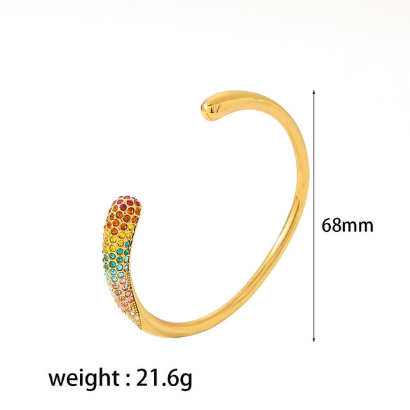 Fashion Diamond Encrusted Titanium Steel Electroplated Bracelet