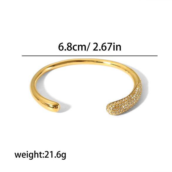 Fashion Diamond Encrusted Titanium Steel Electroplated Bracelet