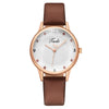 Fashion Diamond Heart Women's Quartz Watch With Imitation Leather Strap And Stainless Steel Buckle
