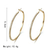 Fashion Diamond Inlaid Geometric Big Circle Metal Earrings Letter Combination Stud Earrings