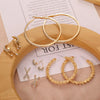 Fashion Diamond Inlaid Geometric Big Circle Metal Earrings Letter Combination Stud Earrings