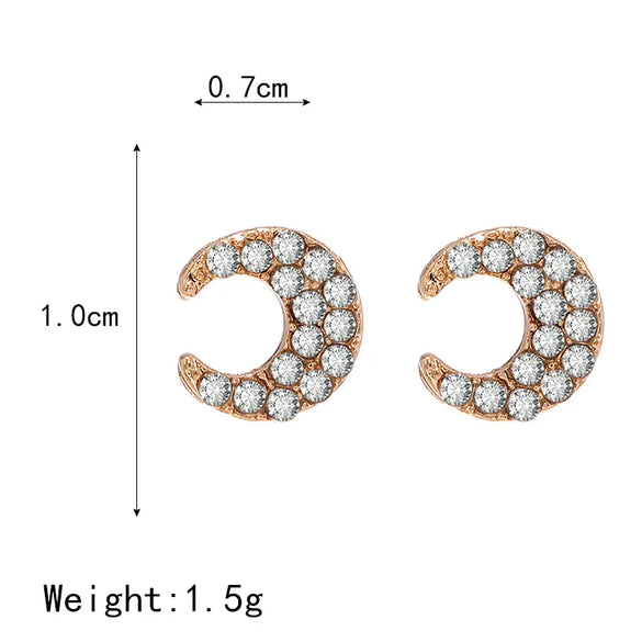 Fashion Diamond Inlaid Geometric Big Circle Metal Earrings Letter Combination Stud Earrings