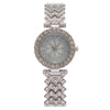 Fashion Diamondencrusted Rhinestone Flower Women's Metal Watch Bracelet Quartz Round Dial