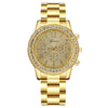 Fashion Diamondencrusted Round Dial Stainless Steel Band Women's Quartz Watch