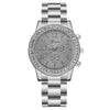 Fashion Diamondencrusted Round Dial Stainless Steel Band Women's Quartz Watch
