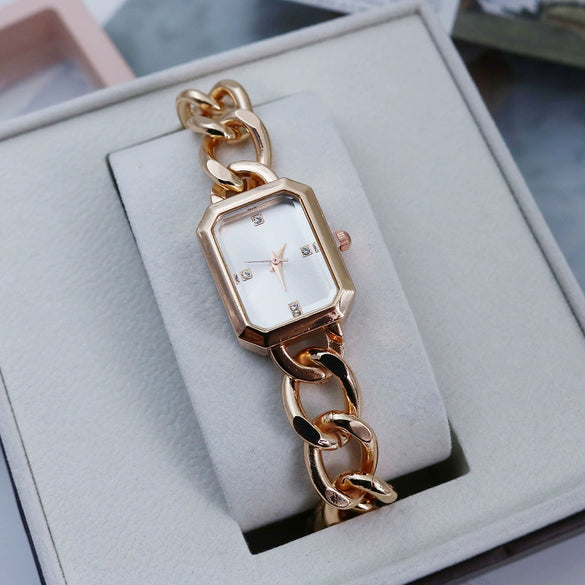 Fashion Diamondencrusted Square Twist Women's Alloy Watch