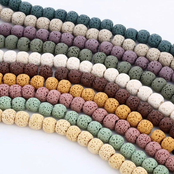 Fashion Diffuser Accessories Natural Lava Volcanic Stone Jewelry Accessories With Totem Pattern And Paint Treatment