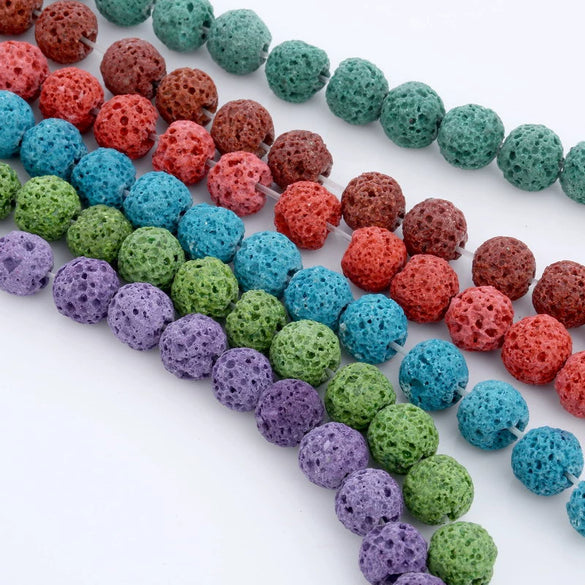 Fashion Diffuser Accessories Natural Lava Volcanic Stone Jewelry Accessories With Totem Pattern And Paint Treatment