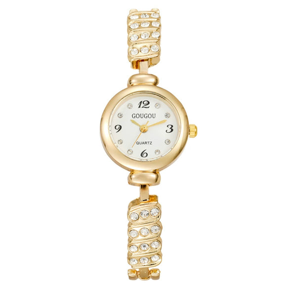 Fashion Digital Diamondencrusted Women's Metal Watch With Round Dial