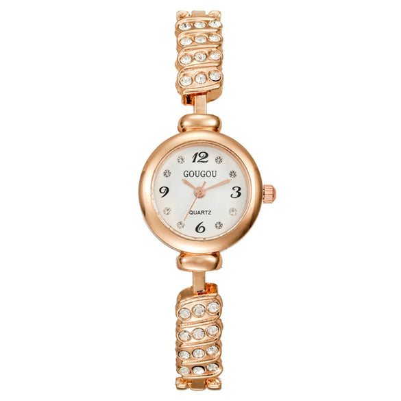 Fashion Digital Diamondencrusted Women's Metal Watch With Round Dial
