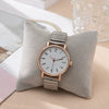 Fashion Digital Women's Watch Elastic Band Quartz Alloy Case Metal Strap Round Dial