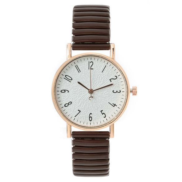 Fashion Digital Women's Watch Elastic Band Quartz Alloy Case Metal Strap Round Dial