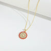 Fashion Discshaped Pearl Zircon Inlaid Virginshaped Pendant Necklace For Women Copper Electroplating