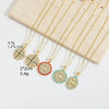 Fashion Discshaped Pearl Zircon Inlaid Virginshaped Pendant Necklace For Women Copper Electroplating