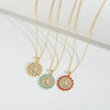 Fashion Discshaped Pearl Zircon Inlaid Virginshaped Pendant Necklace For Women Copper Electroplating