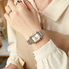 Fashion Distinctive Alloy And Stainless Steel Square Quartz Watch For Women Students