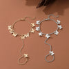 Fashion Distinctive Butterfly Pendant Finger Bracelet Alloy Electroplating Geometric Design For Women