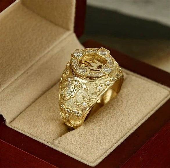 Fashion Domineering Men's Alloy Geometric Ring Set With Electroplating Design
