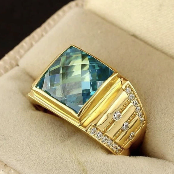 Fashion Domineering Men's Alloy Geometric Ring Set With Electroplating Design