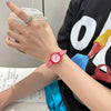 Fashion Dopamine Color Round Alloy Case Mineral Reinforced Glass Mirror Belt Strap Stainless Steel Buckle Female Watch