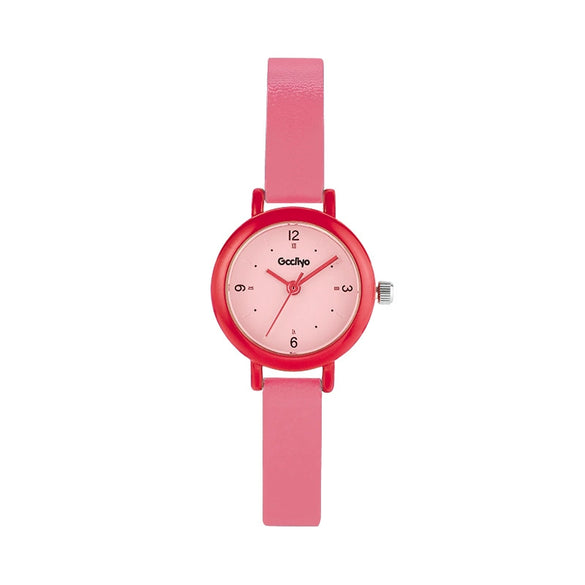 Fashion Dopamine Color Round Alloy Case Mineral Reinforced Glass Mirror Belt Strap Stainless Steel Buckle Female Watch