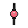 Fashion Dopamine Color Round Alloy Case Mineral Reinforced Glass Mirror Belt Strap Stainless Steel Buckle Female Watch