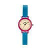 Fashion Dopamine Color Round Alloy Case Mineral Reinforced Glass Mirror Belt Strap Stainless Steel Buckle Female Watch
