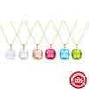 Fashion Dopamine Earrings Luxury Crystal Zircon Pendant Necklace Silver Geometric Inlaid Zircon