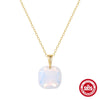 Fashion Dopamine Earrings Luxury Crystal Zircon Pendant Necklace Silver Geometric Inlaid Zircon