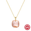 Fashion Dopamine Earrings Luxury Crystal Zircon Pendant Necklace Silver Geometric Inlaid Zircon