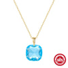 Fashion Dopamine Earrings Luxury Crystal Zircon Pendant Necklace Silver Geometric Inlaid Zircon