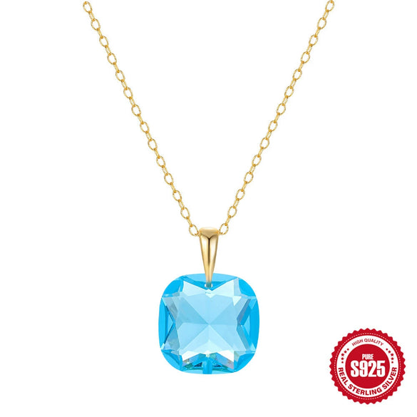 Fashion Dopamine Earrings Luxury Crystal Zircon Pendant Necklace Silver Geometric Inlaid Zircon