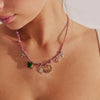 Fashion Dopamine Titanium Steel Necklace With Animal Zodiac Multipendant And Electroplating