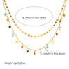 Fashion Double Layer Stacked Highend Sense Geometric Beaded Pendant Chain Necklace Stainless Steel Electroplating For Women