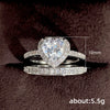 Fashion Double Layer Twoinone Combination Women's Ring Copper Geometric Zircon Light Luxury