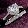 Fashion Double Layer Twoinone Combination Women's Ring Copper Geometric Zircon Light Luxury