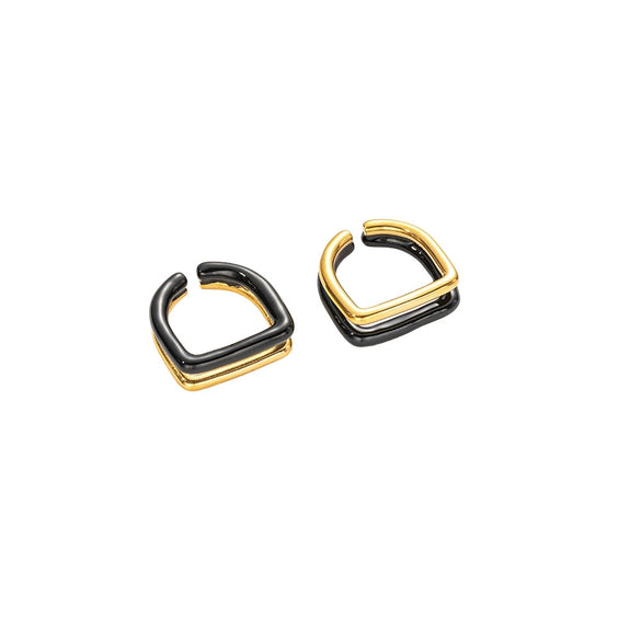 Fashion Double Opening Ring Stainless Steel Gold Plated Jewelry