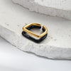 Fashion Double Opening Ring Stainless Steel Gold Plated Jewelry