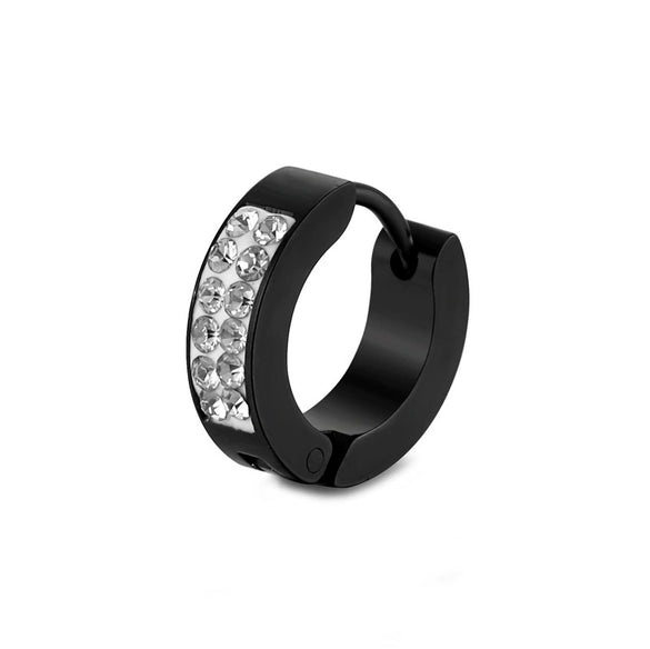 Fashion Unisex Titanium Steel And Stainless Steel Geometric Style Polishing Diamond Ear Bone Buckle Zircon Earrings With Advanced Sense