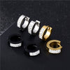 Fashion Unisex Titanium Steel And Stainless Steel Geometric Style Polishing Diamond Ear Bone Buckle Zircon Earrings With Advanced Sense