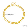 Fashion Doublering Chain Titanium Steel Necklace Goldplated For Women