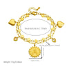 Fashion Doublesided Letter Round Heart Shape Stainless Steel Electroplating Love Glaze Pendant Stacked Bracelet For Women