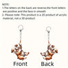 Fashion Drawstring 2D Flat Acrylic Dog Ladies Keychain Accessories And Pendants For Cars